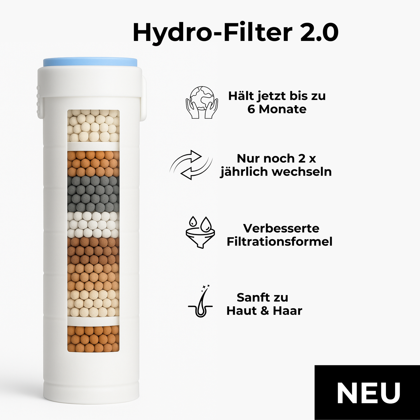 VitaShower Hydro-Filter 2.0 – verbesserte Langlebigkeit & Filterung